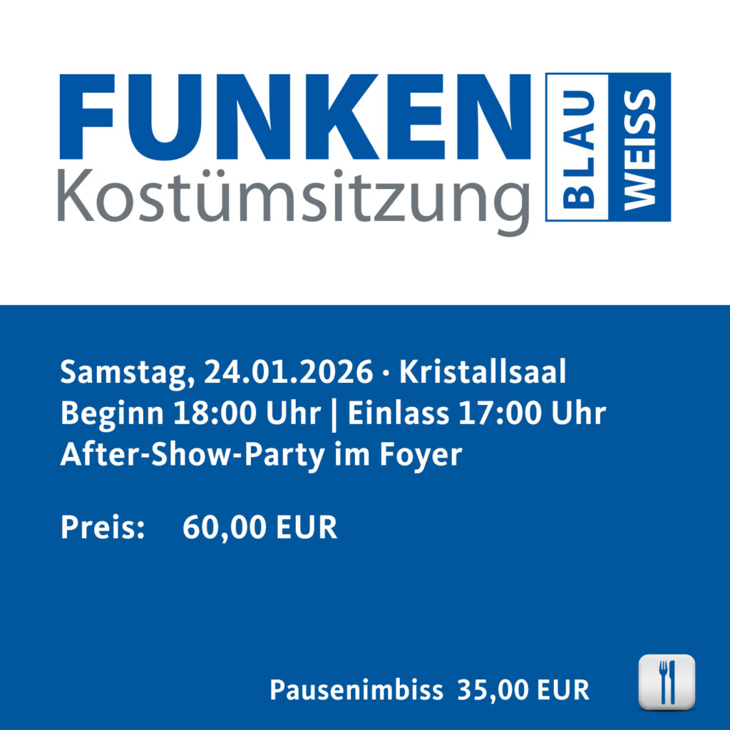 Funkenkostümsitzung Blau Weiss 2026