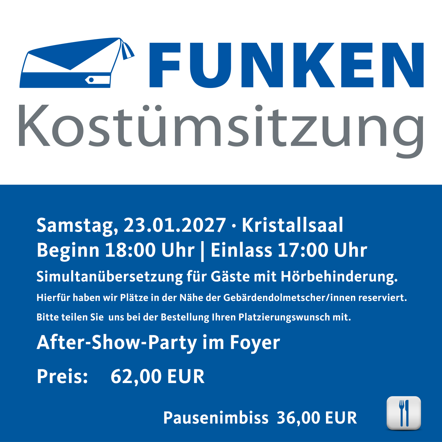 FKS 2027 Pausenimbiss im Sponsorenpaket (bitte vor der Veranstaltung am Verkaufsstand abholen)