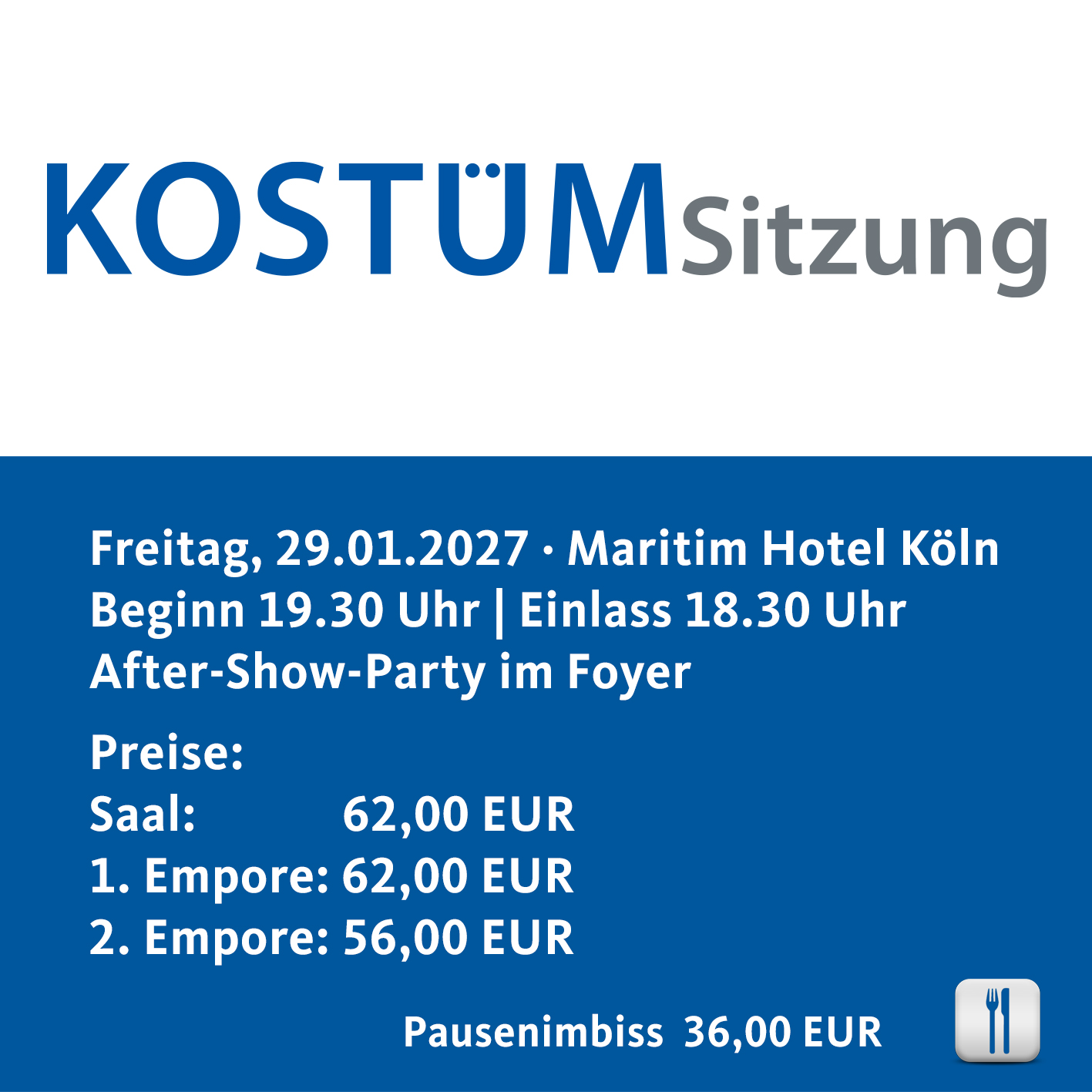 KOS 2027 Pausenimbiss im Sponsorenpaket